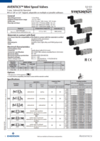 519/520/521 SERIES: 5 WAY, AIR OPERATED SOLENOID WITH M5, 1/8&quot;, OR 1/4&quot; TAPPED SUBBASES